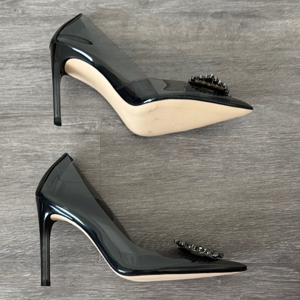 Good American Cinder-F*CKING-RELLA Jeweled Pump In Light Smoke Size 9.5 - Picture 4 of 10